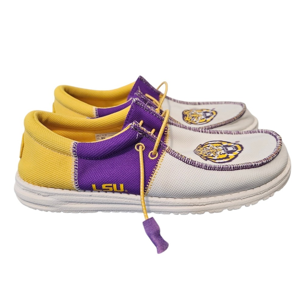 Hey Dude Wally Tri Louisiana State LSU Tigers Shoes Men's 8 Purple/Gold